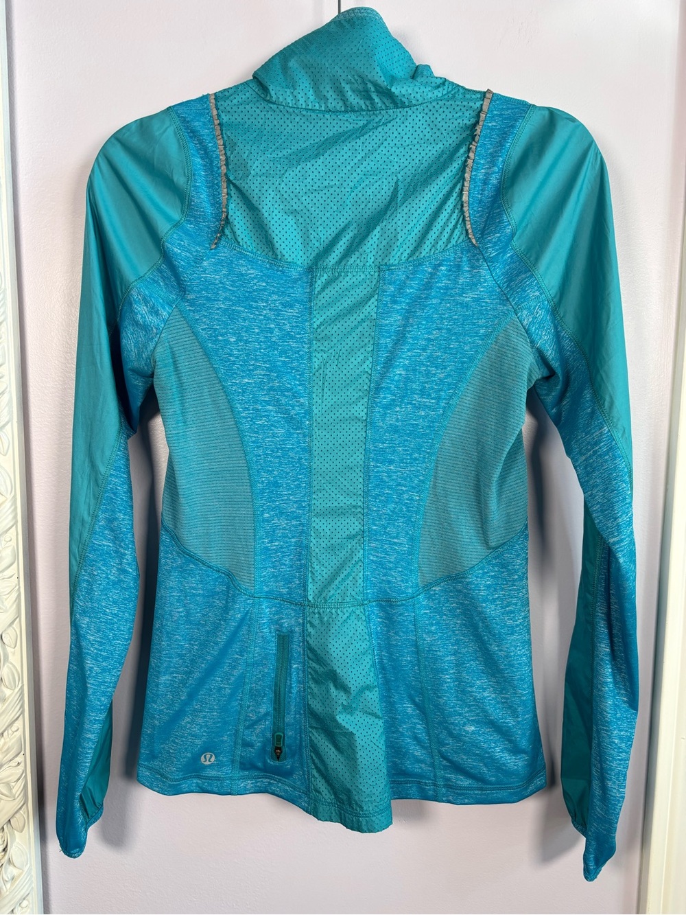 lululemon athletica Teal Hybrid Running Performance Athletic Zip Jacket Size 4 - Picture 6 of 7